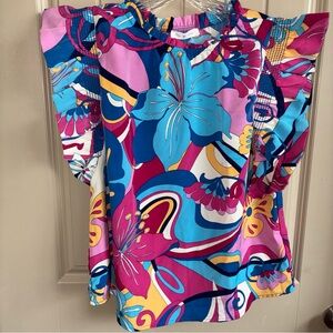 Ces Femme Vibrant Multicolor Floral Blouse